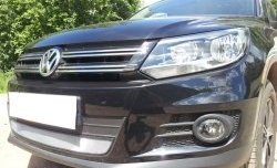 1 539 р. Сетка на бампер Sport&Style Russtal (хром)  Volkswagen Tiguan  NF (2011-2017) рестайлинг  с доставкой в г. Нижний Новгород. Увеличить фотографию 3