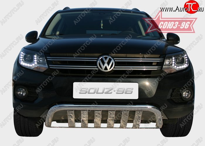 25 109 р. Защита переднего бампера одинарная Souz-96 (d60) Volkswagen Tiguan NF рестайлинг (2011-2017)  с доставкой в г. Нижний Новгород