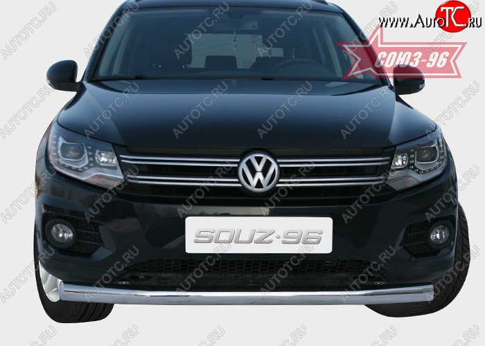 16 064 р. Защита переднего бампера одинарная Souz-96 (d76) Volkswagen Tiguan NF рестайлинг (2011-2017)  с доставкой в г. Нижний Новгород