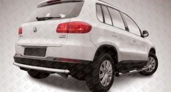 Защита заднего бампера из трубы диаметром 57 мм Slitkoff Volkswagen Tiguan NF рестайлинг (2011-2017)