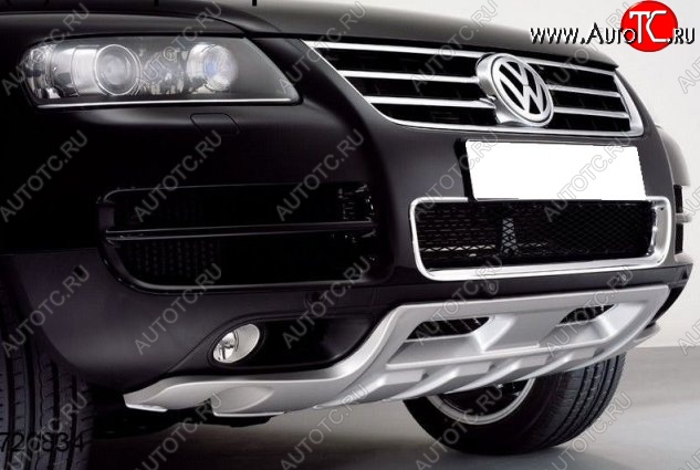 8 349 р. Накладка на передний бампер King Kong v2 Volkswagen Touareg GP рестайлинг (2006-2010) (Неокрашенная)  с доставкой в г. Нижний Новгород