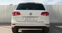 Одинарная защита заднего бампера диаметром 63 мм Russtal Volkswagen Touareg NF рестайлинг (2014-2018)