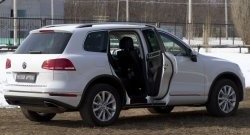 2 299 р. Накладки на порожки автомобиля RA Volkswagen Touareg NF рестайлинг (2014-2018) (Комплект (4 шт.))  с доставкой в г. Нижний Новгород. Увеличить фотографию 2