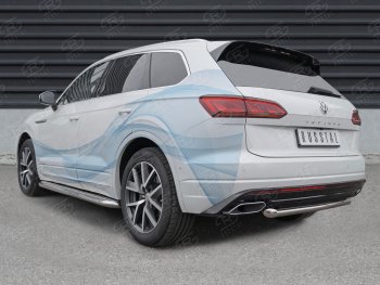 17 999 р. Защита заднего бампера (Ø63 мм, нержавейка) SLITKOFF Volkswagen Touareg CR (2018-2025)  с доставкой в г. Нижний Новгород. Увеличить фотографию 4