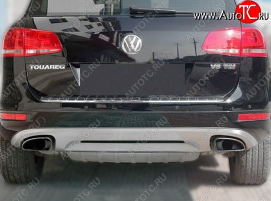 22 499 р. Накладка на задний бампер CT v2 Volkswagen Touareg NF дорестайлинг (2010-2014) (Неокрашенная)  с доставкой в г. Нижний Новгород