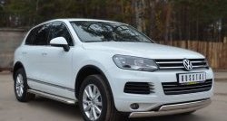 27 999 р. Защита переднего бампера (2 трубыØ75х42 мм, нержавейка) Russtal Volkswagen Touareg NF дорестайлинг (2010-2014)  с доставкой в г. Нижний Новгород. Увеличить фотографию 4