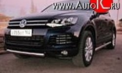 Одинарная защита переднего бампера Металл Дизайн диаметром 76 мм Volkswagen Touareg NF дорестайлинг (2010-2014)