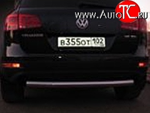 7 849 р. Защита заднего бампера из трубы диаметром 76 мм Металл Дизайн Volkswagen Touareg NF дорестайлинг (2010-2014)  с доставкой в г. Нижний Новгород