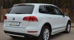 13 399 р. Одинарная защита заднего бампера из трубы диаметром 63 мм SLITKOFF  Volkswagen Touareg  NF (2010-2014) дорестайлинг  с доставкой в г. Нижний Новгород. Увеличить фотографию 4