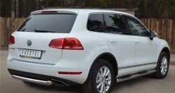 16 199 р. Одинарная защита заднего бампера из трубы диаметром 76 мм SLITKOFF Volkswagen Touareg NF дорестайлинг (2010-2014)  с доставкой в г. Нижний Новгород. Увеличить фотографию 4