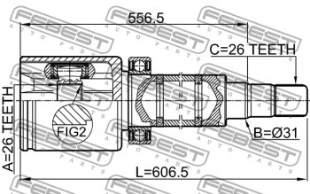 8 799 р. Правый шрус внутренний передний Febest (26X31X26) Volvo V50 (2004-2012)  с доставкой в г. Нижний Новгород. Увеличить фотографию 2