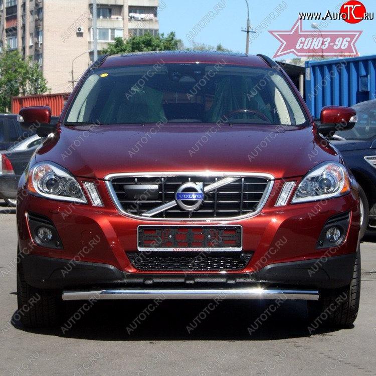 10 574 р. Защита переднего бампера одинарная Souz-96 (d60) Volvo XC60  дорестайлинг (2008-2013)  с доставкой в г. Нижний Новгород