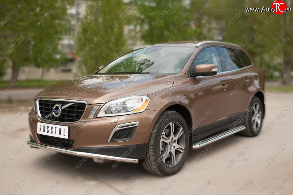 20 499 р. Широкая защита порогов с трубой d42 мм SLITKOFF v2  Volvo XC60 (2008-2017)  дорестайлинг,  рестайлинг  с доставкой в г. Нижний Новгород