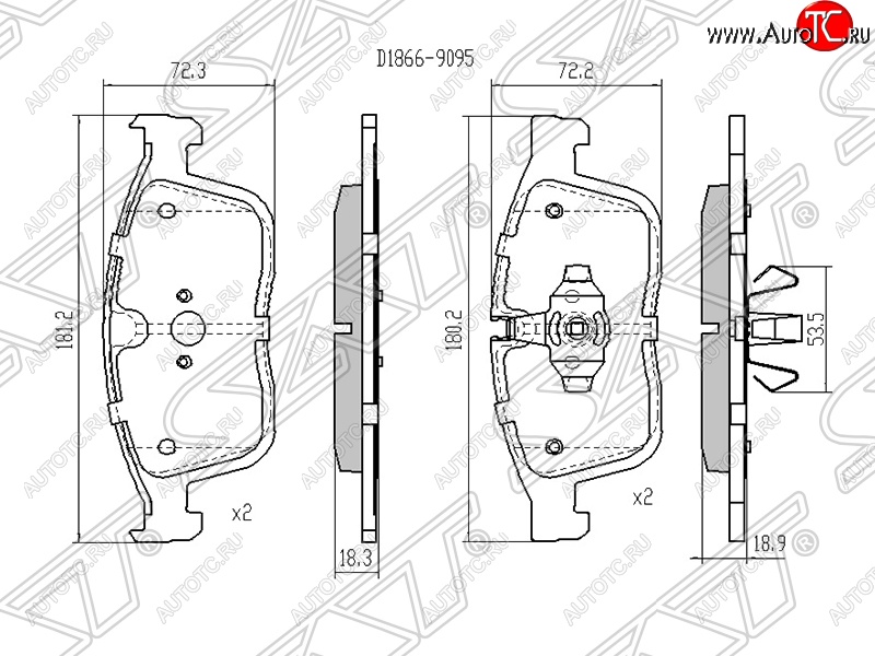 1 299 р. Колодки тормозные SAT (передние)  Volvo XC60 (2008-2022)  дорестайлинг,  рестайлинг  с доставкой в г. Нижний Новгород