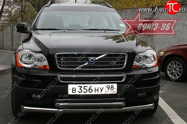 16 379 р. Защита переднего бампера двойная Souz-96 (d76/60) Volvo XC90 C рестайлинг (2006-2014)  с доставкой в г. Нижний Новгород