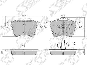 Колодки тормозные SAT (задние) Volvo XC90 L рестайлинг (2019-2025)