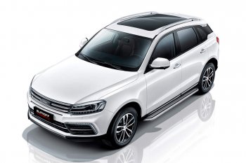 Защита порогов Slitkoff (с листом, d57 мм) Zotye (Зоти) Coupa (Купа)  B11F (2019-2021) B11F  (Нержавейка)