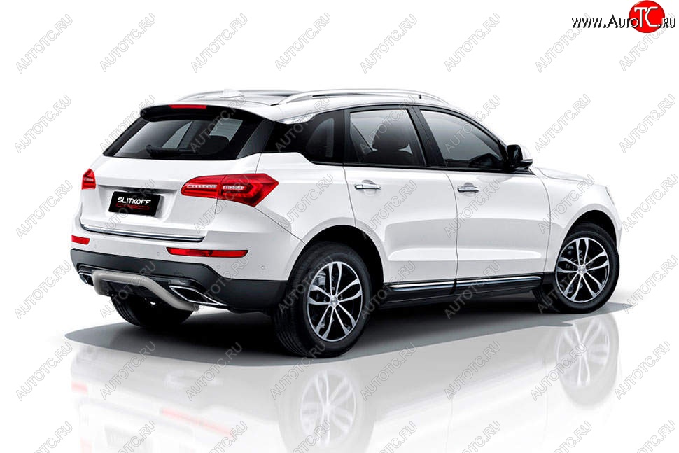 6 999 р. Защита заднего бампера Slitkoff (скоба, d57 мм)  Zotye Coupa  B11F (2019-2021) (Сталь с полимерным покрытием. Цвет: серебристый)  с доставкой в г. Нижний Новгород