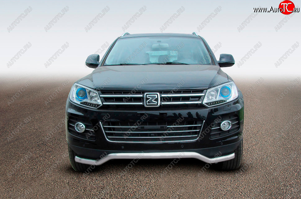 7 899 р. Защита переднего бампера Slitkoff (Ø57 мм, волна) Zotye T600 (2014-2021) (Сталь полимерным покрытием в цвет: серебристый)  с доставкой в г. Нижний Новгород